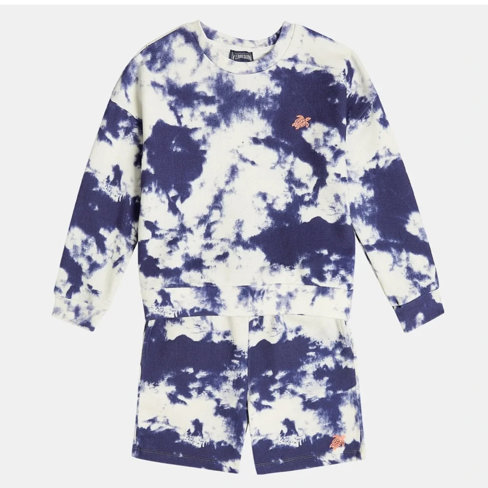Vilebrequin Boys Blue & White Tie-dye Cotton Bermuda Shorts - 6Y
